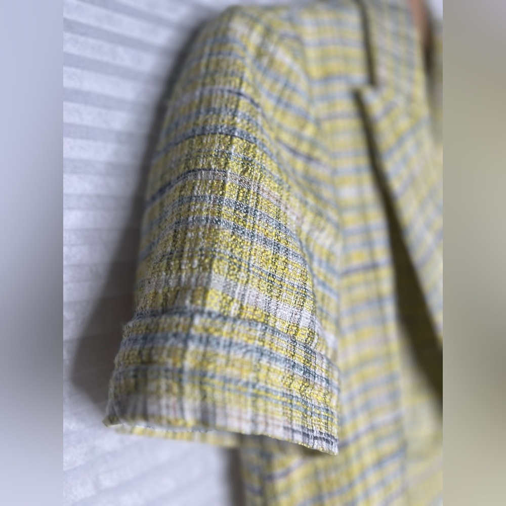 Maison d’Amelie Tweed Plaid Double Breasted Short Sleeve Blazer Size XS Academia - Picture 3 of 10
